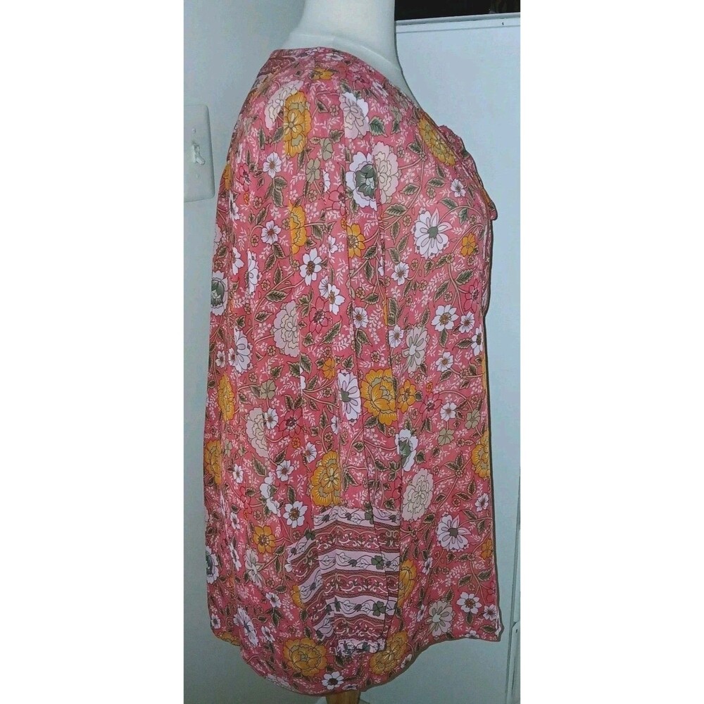 NWOT BELLE KIM GRAVEL Womens 3X Romantic Peasant Boho Floral Top Pink A471030 - Picture 9 of 16